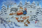 Schneefreude - Postkarte Carina Pencet